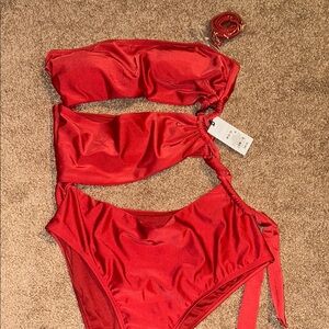 Target Red Cutout Swimsuit